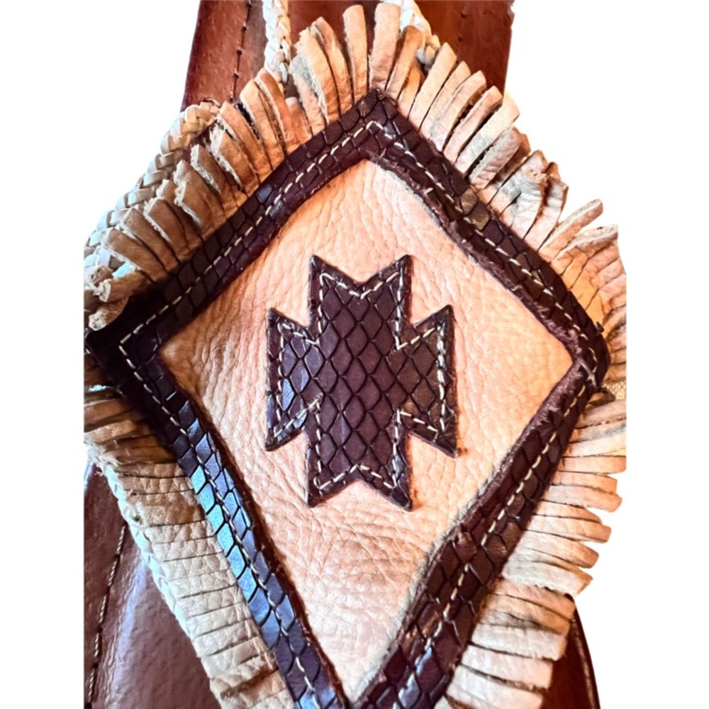 Free People Matisse Bronte Sandals Leather Lace Up Boho Western Fringe - Picture 5 of 13